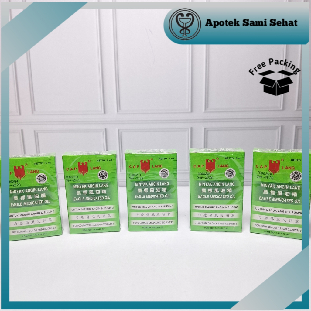 5 PCS CAP LANG MINYAK ANGIN LANG PPO 6 ML