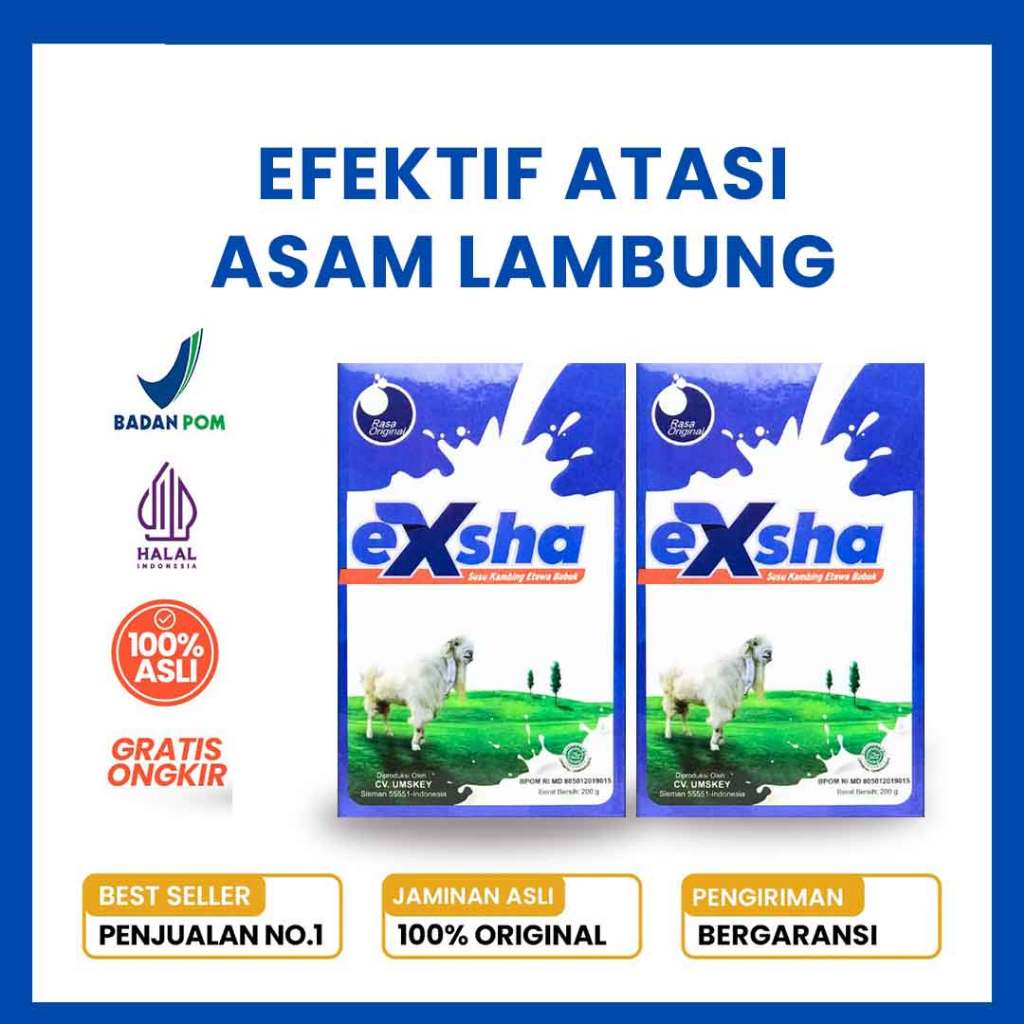 

Bundling Exsha Susu Kambing efektif atasi asam lambung 200grm