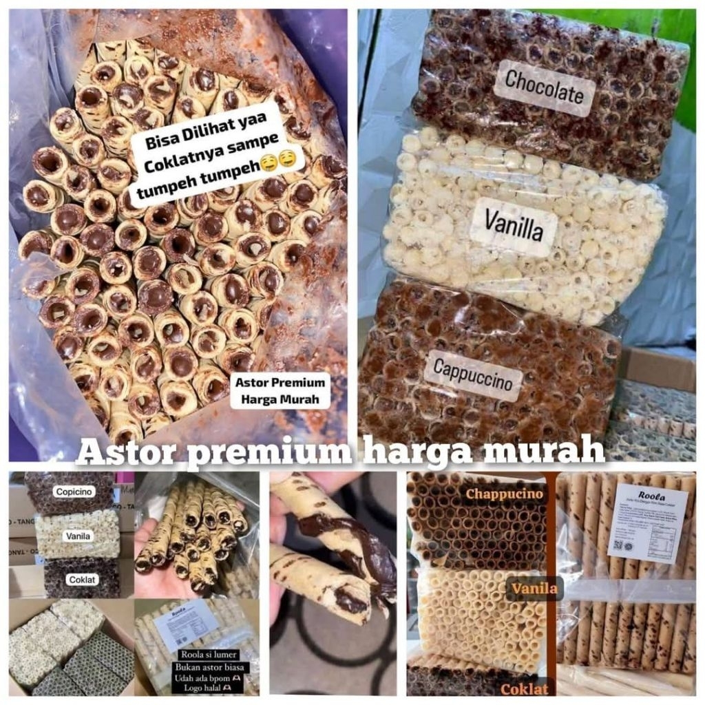 Siap Kirim [[ Astor Rolla Widico Renyah Cokelat nya Lumer 1kg Ada 3 rasa Cemilan  Premium bpom halal
