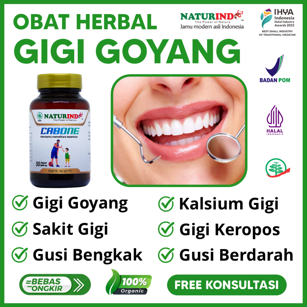 Obat Sakit Gigi Berlubang herbal Penguat Gigi Goyang Kalsium Gigi Gusi Berdarah Bernanah gigi Sensit
