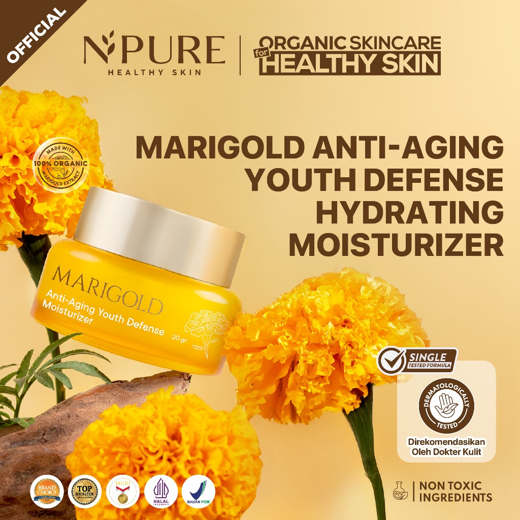 MARIGOLD MOISTURIZER - NPURE Marigold Anti-Aging Youth Defense Moisturizer/ Aging Cream / Flek Hitam