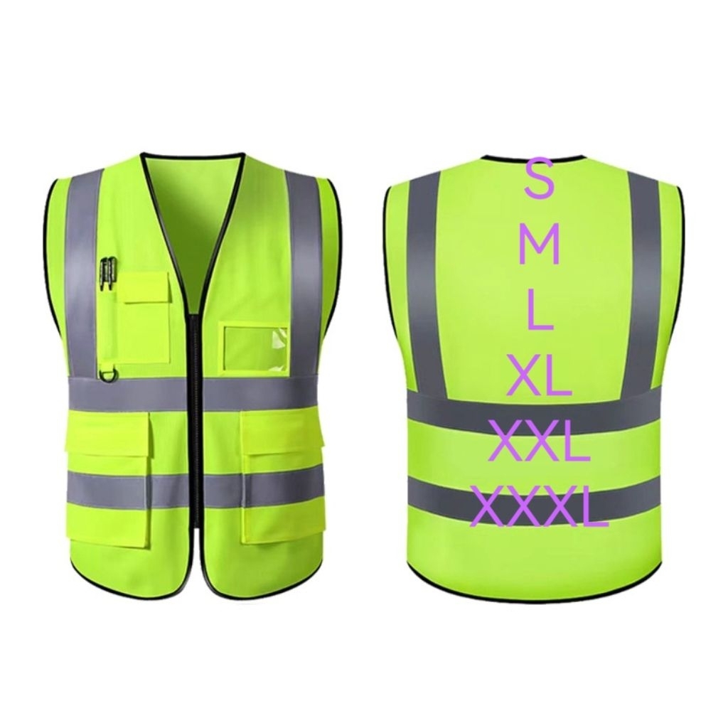 Rompi Safety Proyek Id Holder 5 Saku / Rompi Reflektif - XL