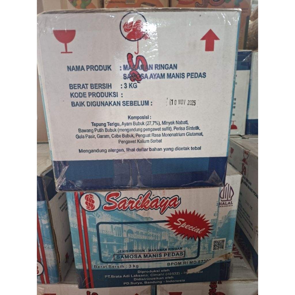 

Samosa / Sumpia Segitiga Manis Pedas 1box 3kg Original Sarikaya Cimahi Pt Brata Asi Laksana