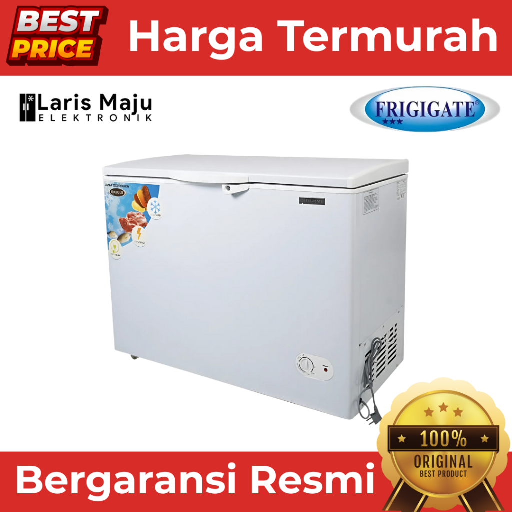 Chest Freezer FRIGIGATE F-300 LV Kapasitas 300 Liter Daya 130 Watt Original Termurah