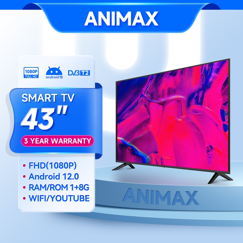 Animax Smart TV 32 Inch 43 INCH TV LED Digital 32 inch 43 Inch Television LED FHD Youtube-WIFI-Web B
