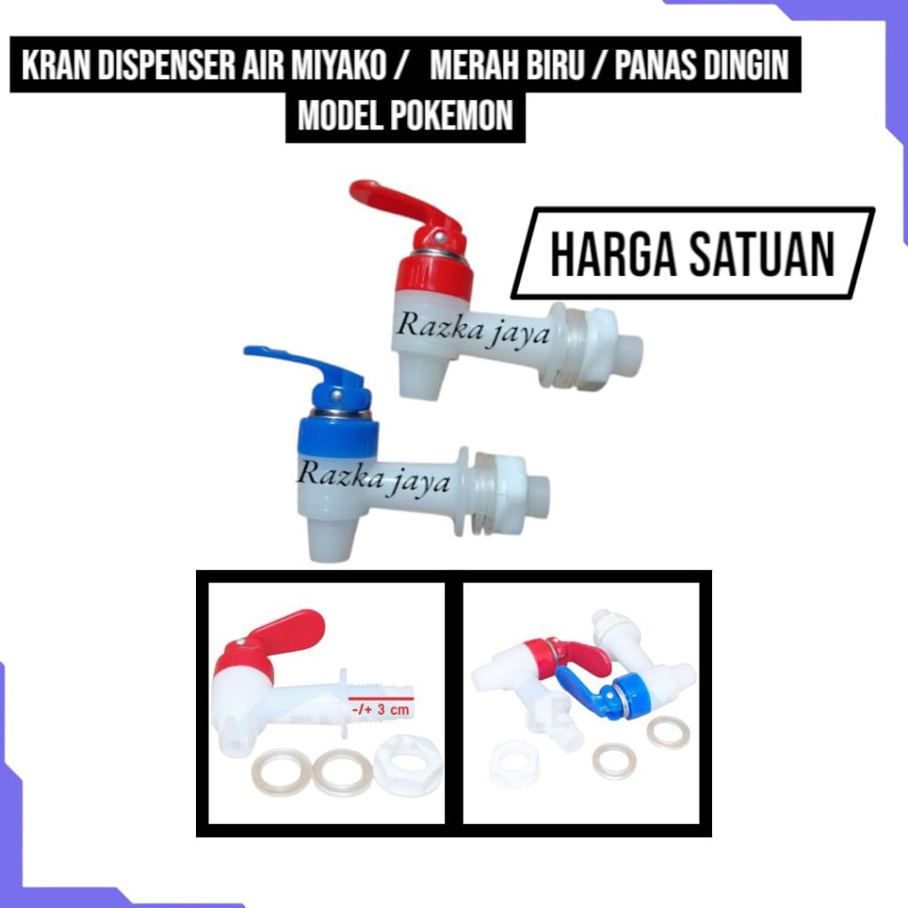 Kran Dispenser Air Miyako / Kran Air Galon Merah Biru / Panas Dingin Model Pokemon