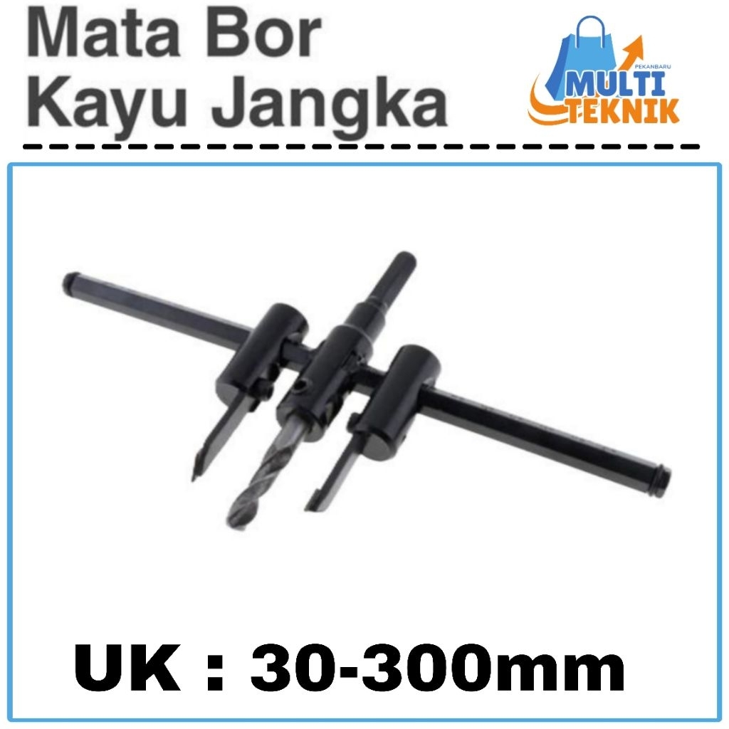 Mata Bor Kayu Jangka 30-300 mm Adjustable Circle Hole Saw Cutter 30Cm