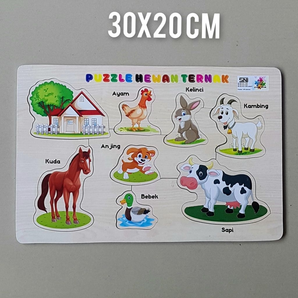 Mainan Edukasi Puzzle/Puzzle Hewan/Puzzle Hewan Ternak/Puzzle  Hewan Buas