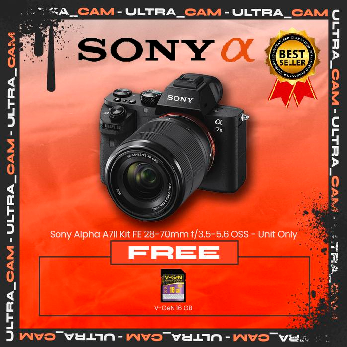 KAMERA SONY ALPHA A7 MARK II KIT 28-70MM F/3.5-5.6 OSS / SONY ALPHA A7 MARK II KIT FE 50MM F/1.8 OSS