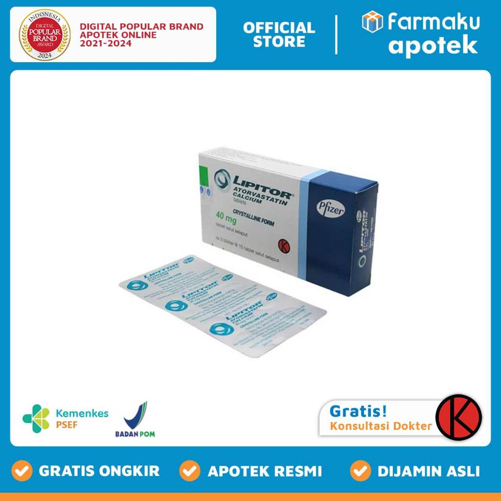 Lipitor 40 mg Blister 10 tablet salut selaput  - ASB