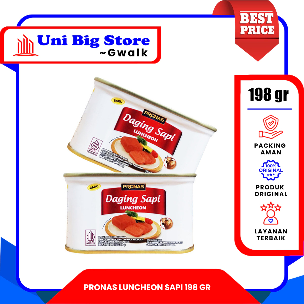 

PRONAS BEEF LUNCHEON HAM DAGING SAPI - 198 gr