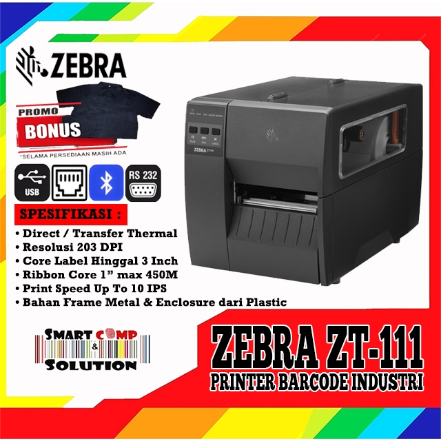 Printer Barcode Label Industrial Zebra ZT111 / ZT-111 / ZT 111 203DPI USB LAN Serial Bluetooth