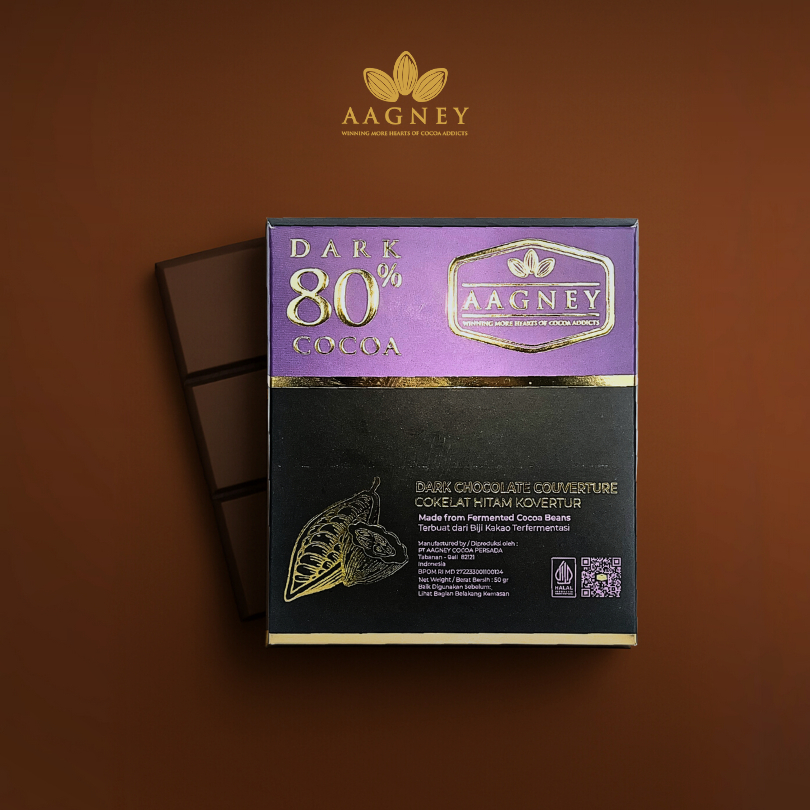 

Aagney Chocolate Couverture Dark 80% Cocoa 50gr | Cokelat Bali - Aagney Cocoa