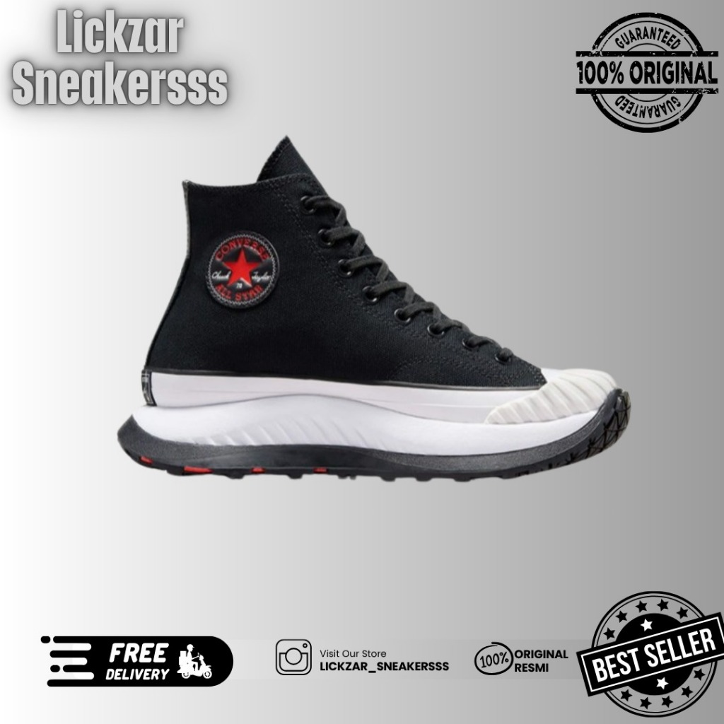 CONVERSE 70 AT-CX HIGH ETERNAL EARTH BLACK & WHITE ORIGINAL RESMI