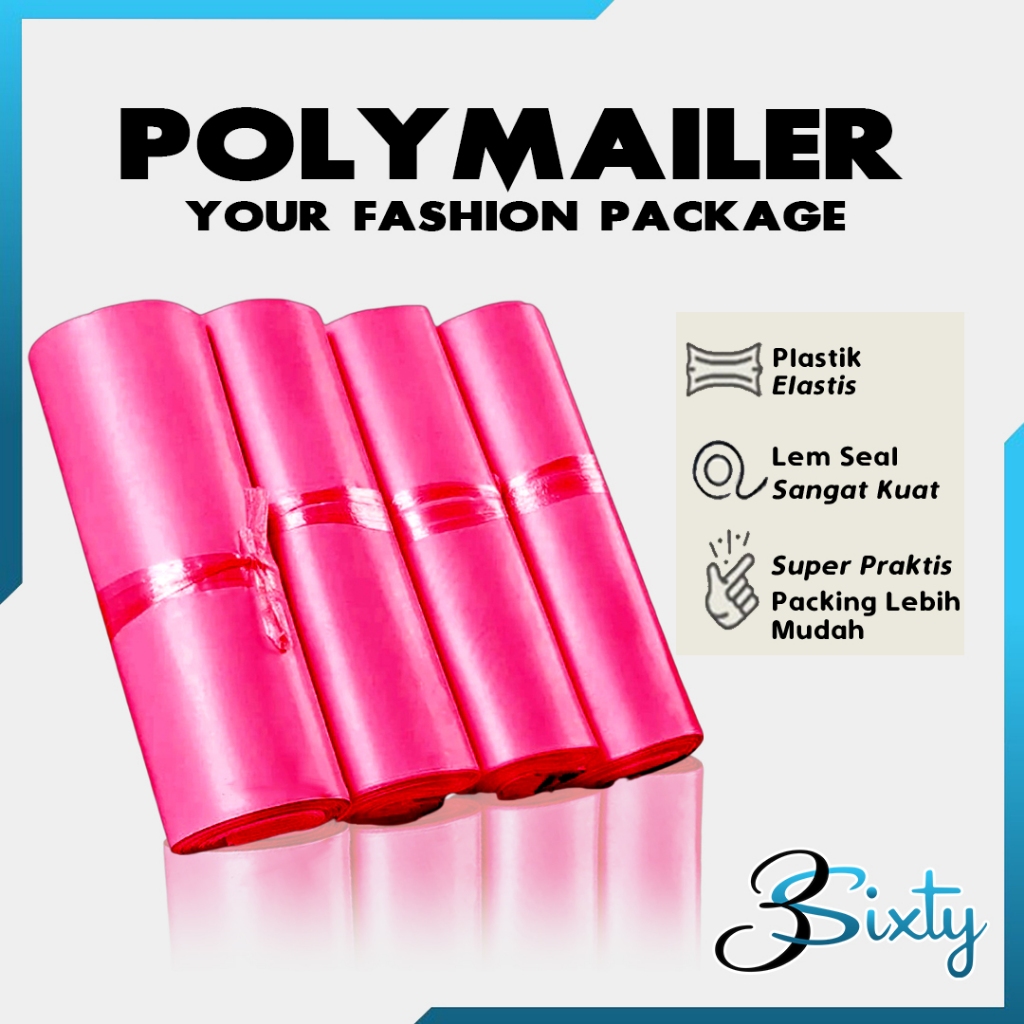 

PLASTIK POLYMAILER PINK PREMIUM TEBAL Kantong Amplop Packing Olshop Warna Perekat Polimailer