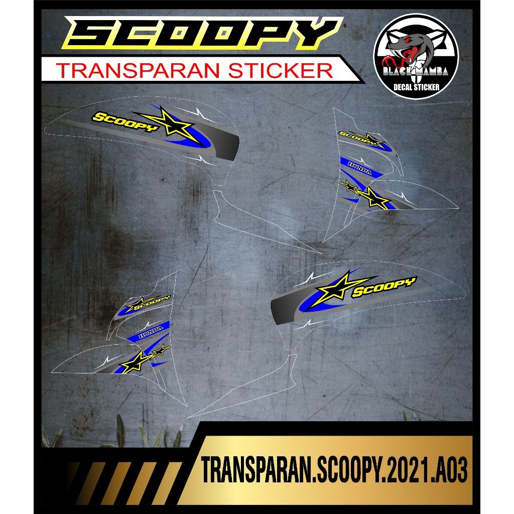 STICKER TRANSPARAN SCOOPY 2021 , STRIPING TRANSPARAN SCOOPY 202 A03