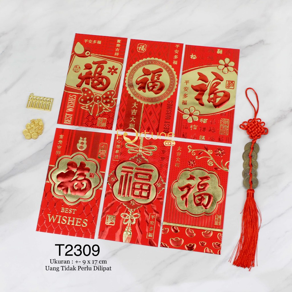 

Angpao Kertas Imlek 2026 Pendek Panjang Merah Tebal Standar Isi 6 Lembar Gambar Campur Terbaru