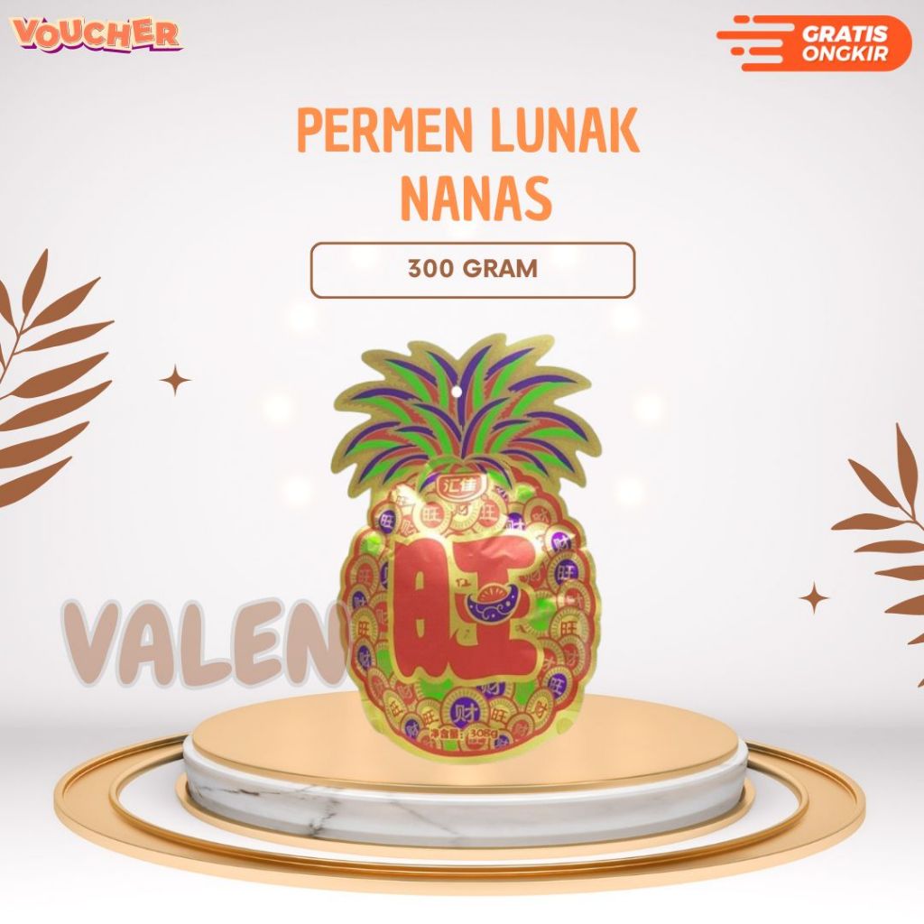 

Permen Lunak Nanas 300gr/ Permen Kunyah Rasa Nanas Halal