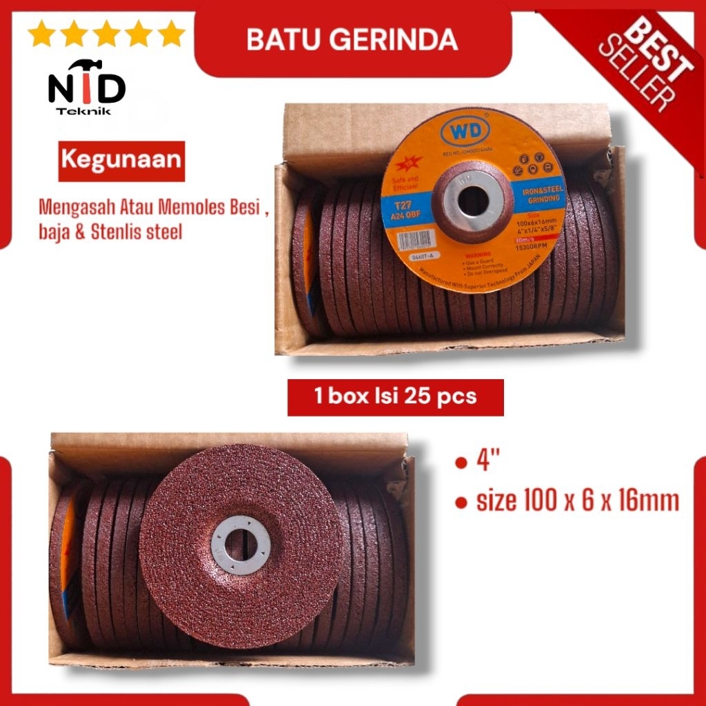 Batu Gerinda poles WD 4 inc , Batu poles