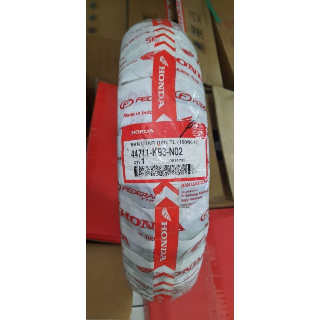 Ban Tubles Federal Honda TUBLES 100/90 ring 12 Ban Depan Scoopy, Genio, Freego Original AHM