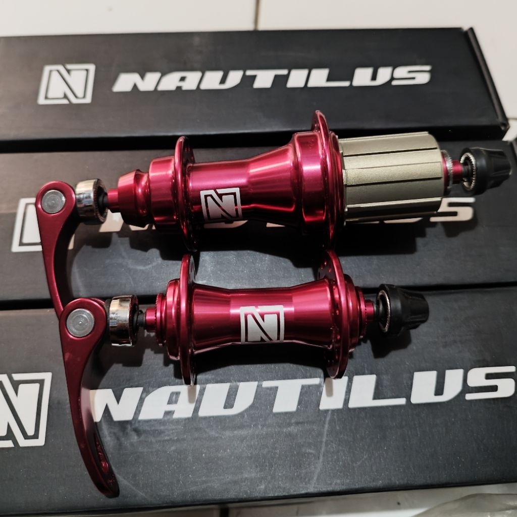 Freehub 28 Hole V Brake hub Hubset Bearing Hub Sepeda Color Red Nautilus