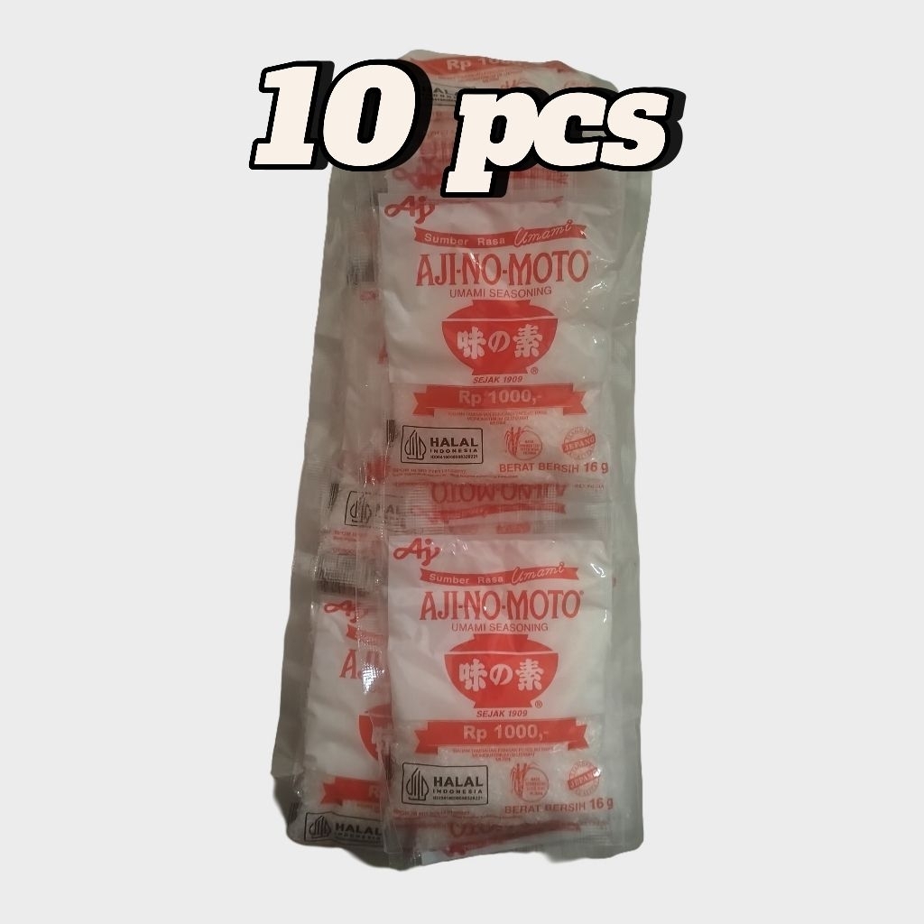 

Penyedap AJINOMOTO 16gr isi 10 pcs (1 renteng) / Umami/Micin kemasan 1000 perak