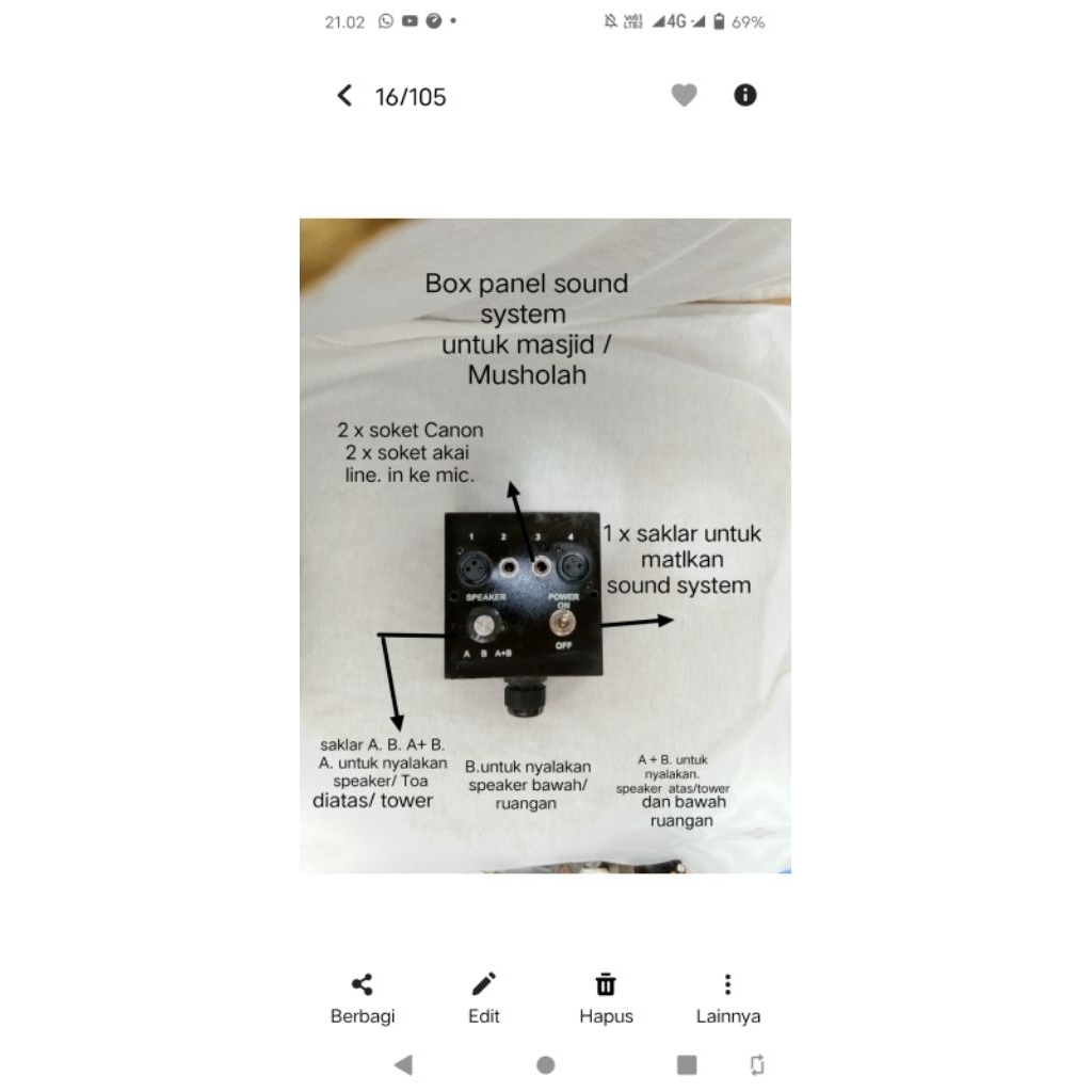 Box panel sound system untuk dimasjid