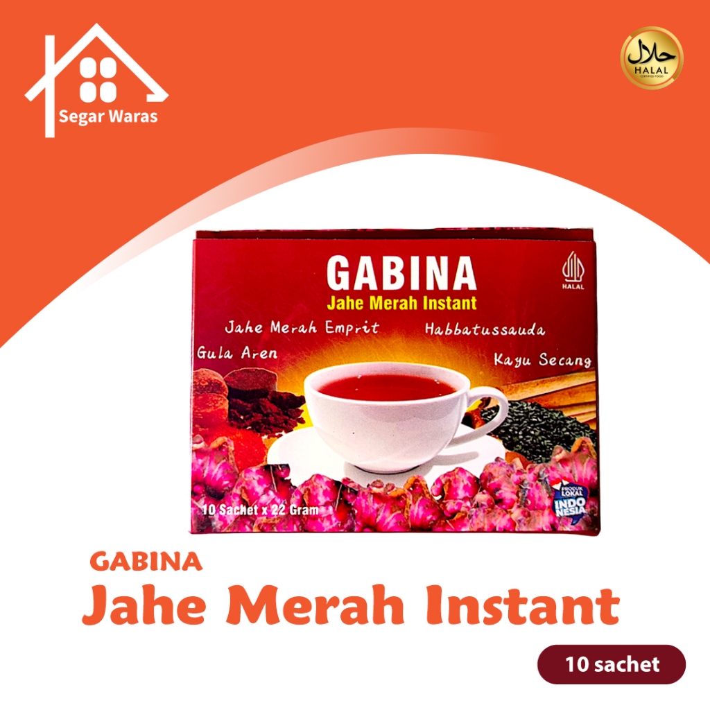 

GABINA Jahe Merah Emprit Gula Aren 10 Sachet - Jahe Merah Sachet Seduh Kemasan Pas