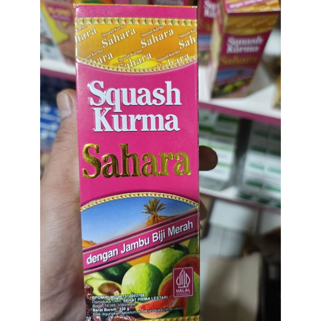 

Squash Kurma Sahara Jambu biji merah 330g - minuman kesehatan yang terbuat dari ekstrak kurma
