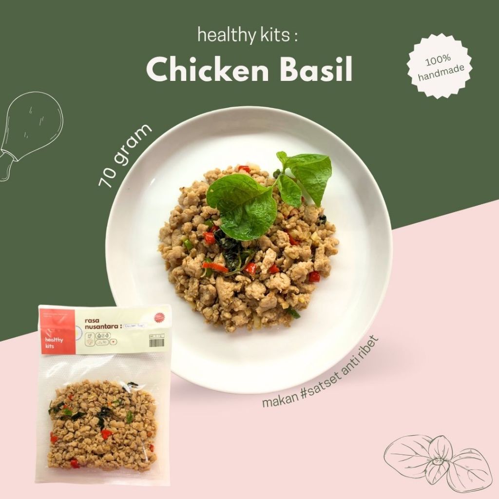 

Chicken Basil | Ayam Kemangi | by Healthy Kits | Lauk Instan Frozen Food | Makanan Vakum