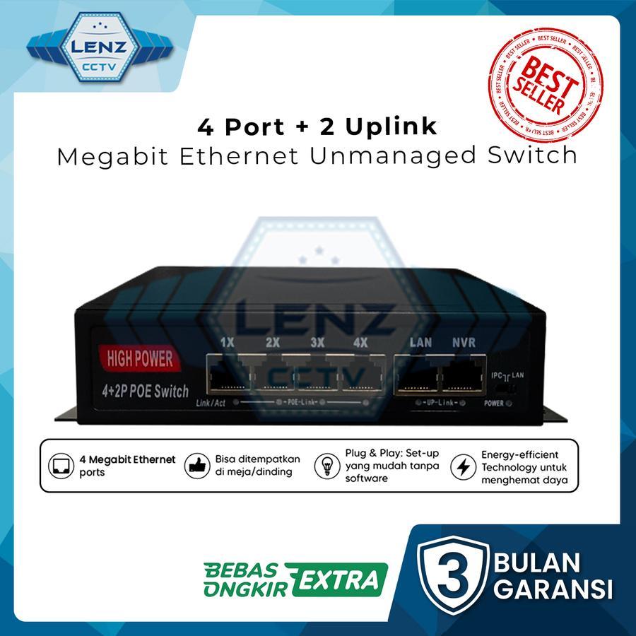 Switch POE Hub 4+2 Port / Switch POE 4 Port