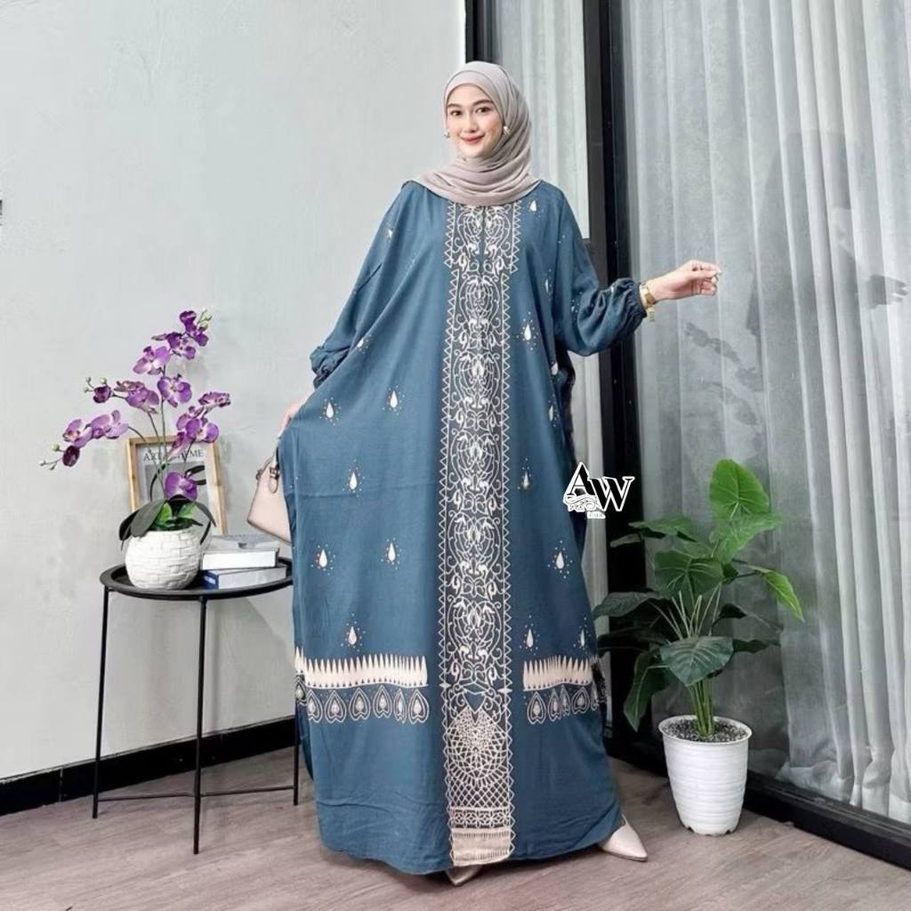 Kaftan Cunda by Batik A W Kaftan Rayon Premium Jumbo LD 180 Busui Kaftan Batik Home Dress Kaftan