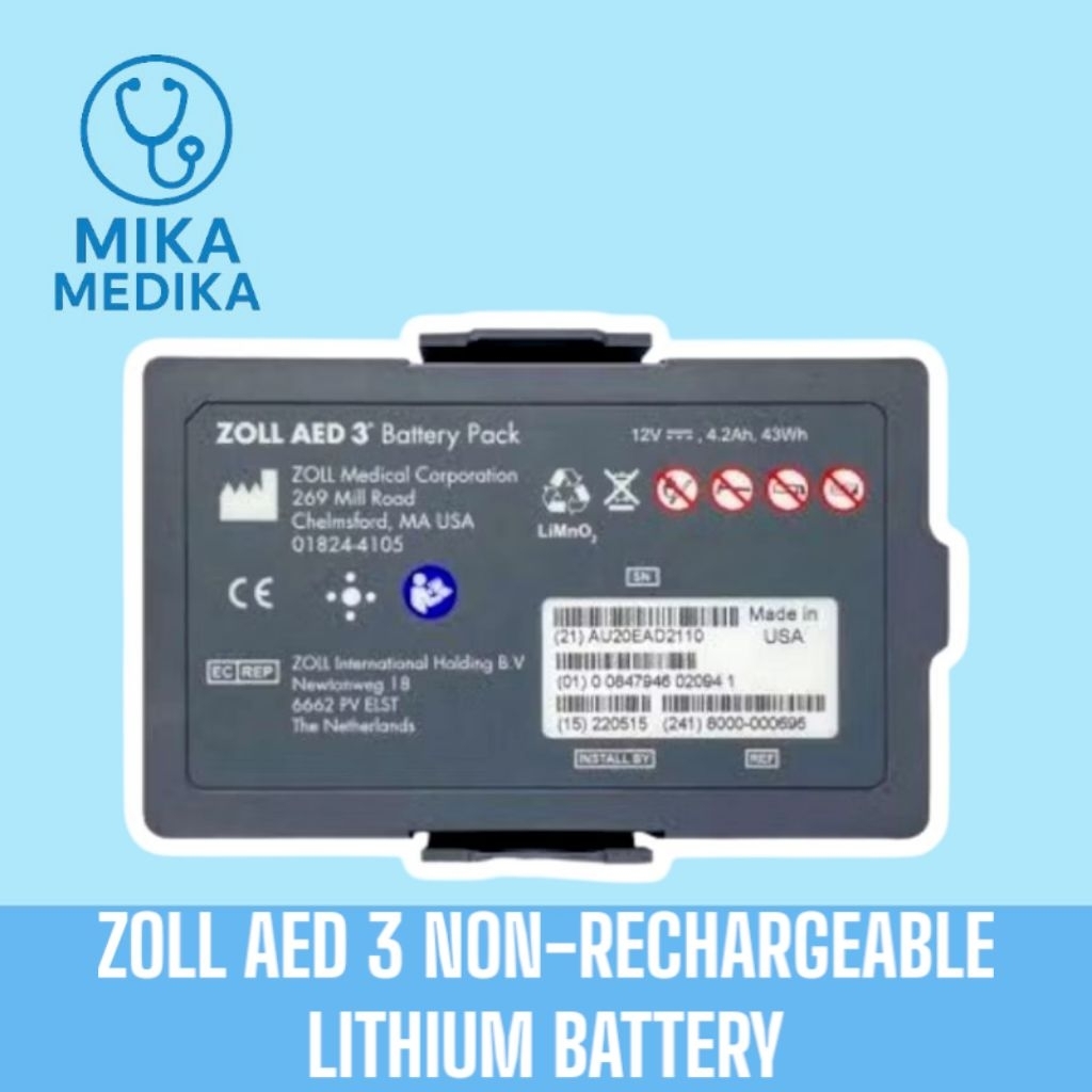 Battery Aed ZOLL 3 / Batre Aed Zoll 3 / Bateray Aed Zoll 3