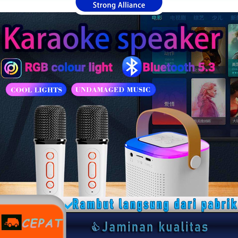 Mini Speaker Bluetooth 2 mic 1 Karaoke /Bluetooth Mini Speaker Karaoke /Speaker Microphone Karaoke S