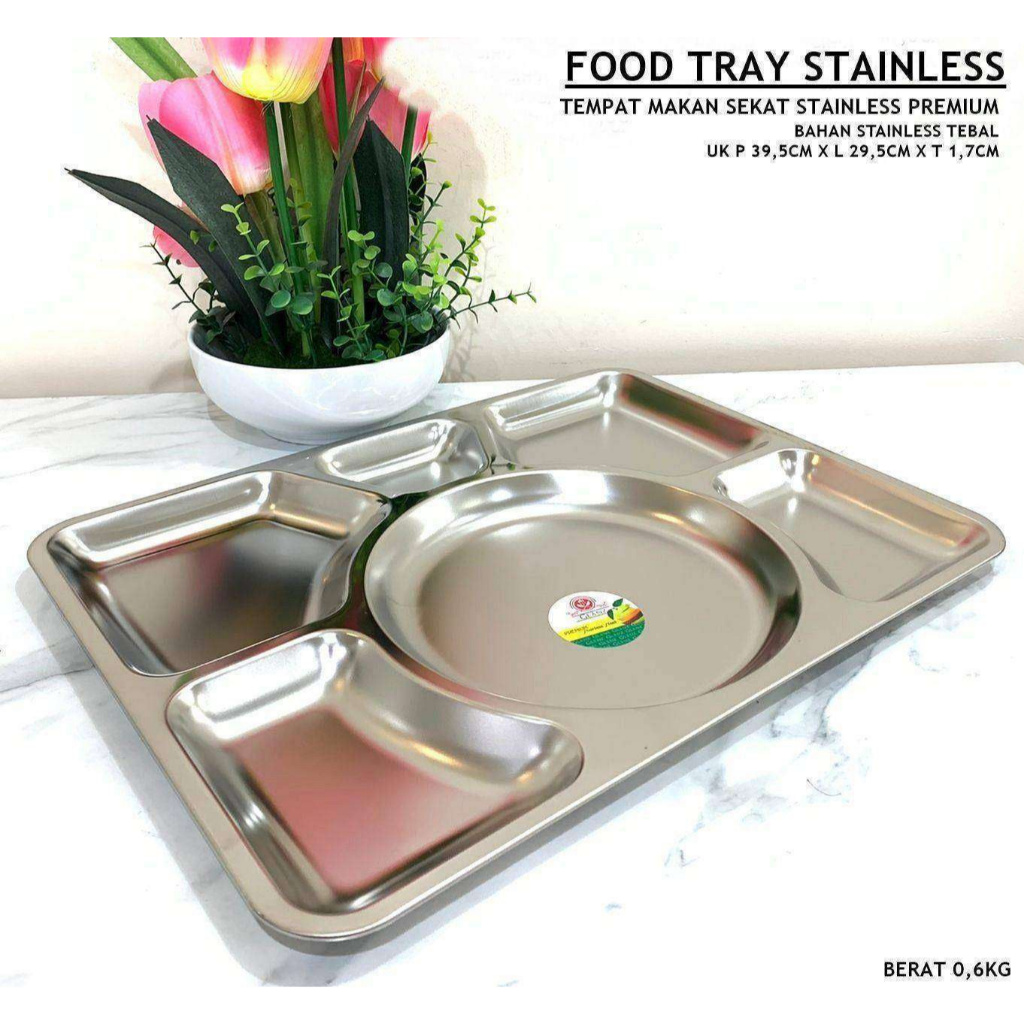 FOOD TRAY STAINLESS / TEMPAT MAKAN SEKAT