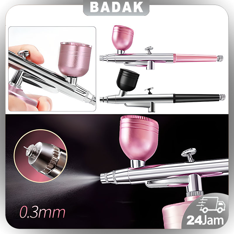 Spray Gun Dan Aksesori Cup Kapasitas / Mini Cat Airbrush Set / Automatic Spray Gun Air Brush Set / A