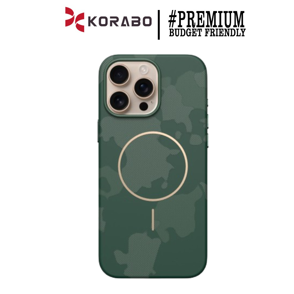 Korabo Leather Golden Ring Inside Case For Iphone 16 15 14 Pro Max 13 Series Casing Magsafe Microfib