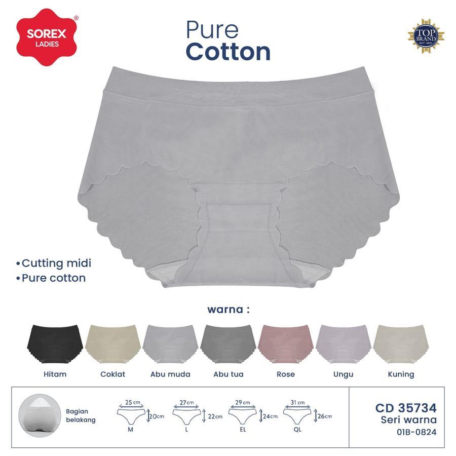 cd celana dalam wanita pure cotton sorex 35734 katun MIDI
