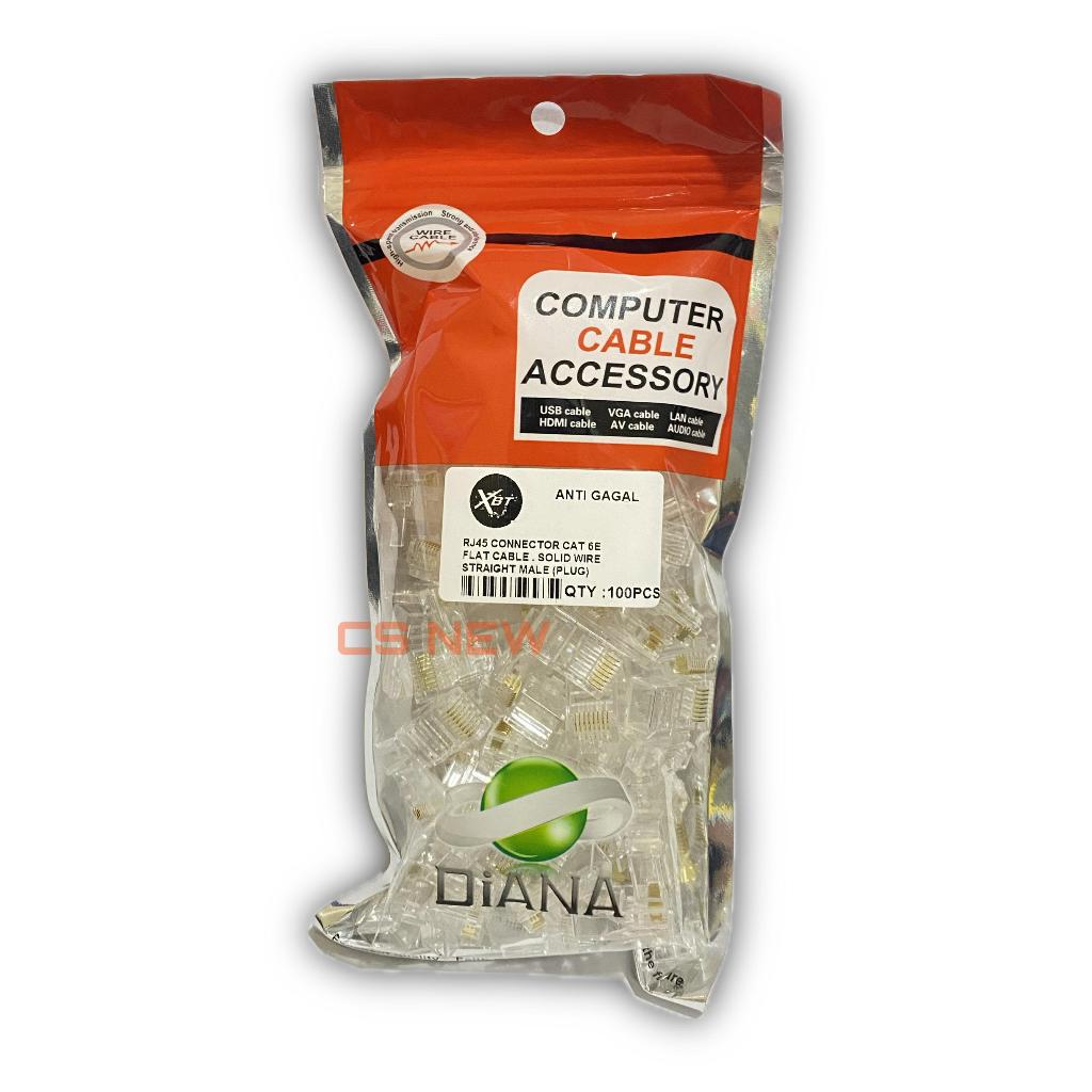 Konektor RJ45 Cat6  Anti Gagal Kabel Tembus / Connector RJ45 Cat6 Anti Gagal isi 100pcs