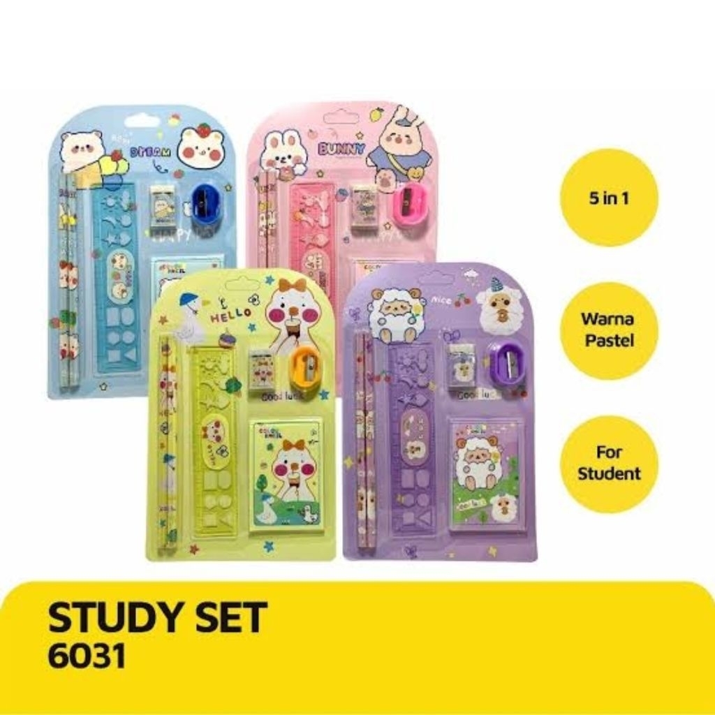 

Paket Alat Tulis 6in1 Karakter Set Alat Tulis Sekolah - 6031