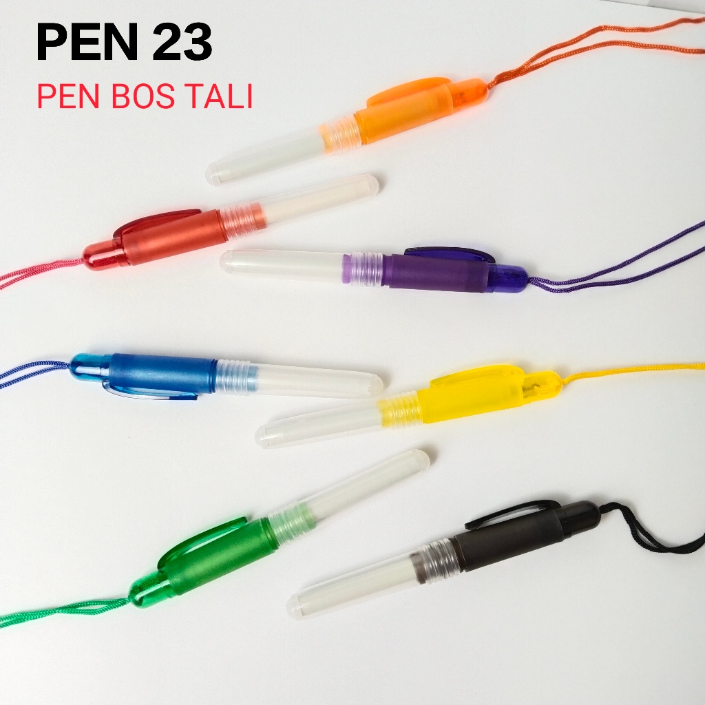 

Pen 23 / Pen Bos Tali /Pen plastik / pulpen plastik cantik /pen plastik souvenir / pulpen plastik souvenir / PULPEN PLASTIK / pen promosi / pulpen promosi / pulpen plastik promosi / pulpen costum cetak nama cetak logo / pen costum