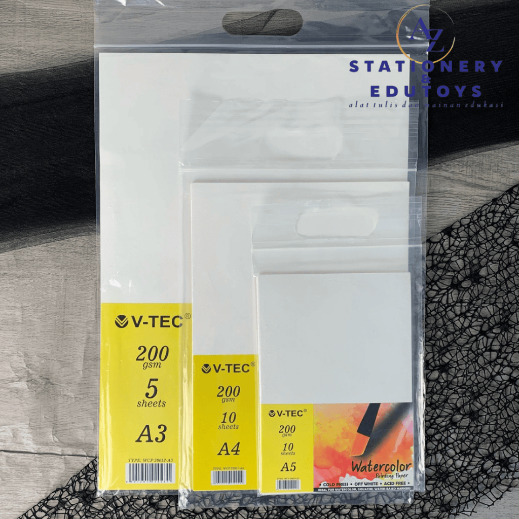 

V-tec Watercolor Paper A5 A4 A3 200 GSM Kertas Cat air Cold Press Painting Paper