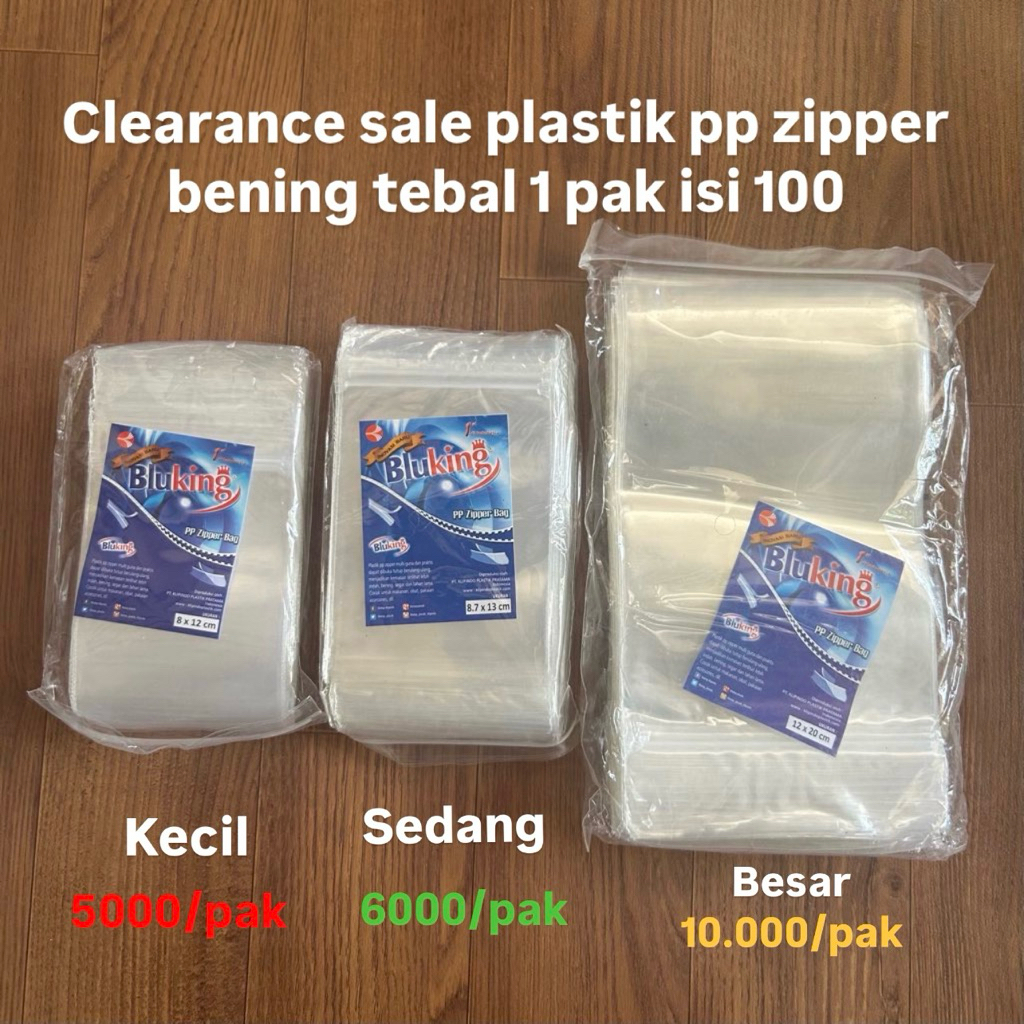 PLASTIK PP ZIPPER BAG BLUKING PUTIH TEBAL