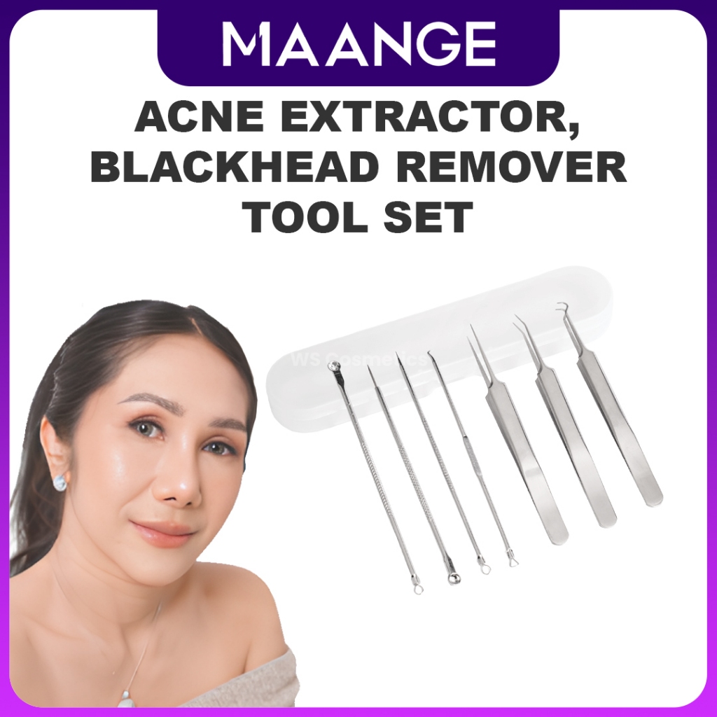 Maange Pinset Penghilang Komedo Jerawat Blackhead Remover Tool Set 7 Pcs With Box Portable
