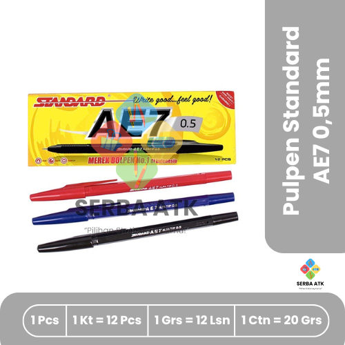 

[12 pcs] Pulpen/Pen Standard AE7 ballpen 0,5mm