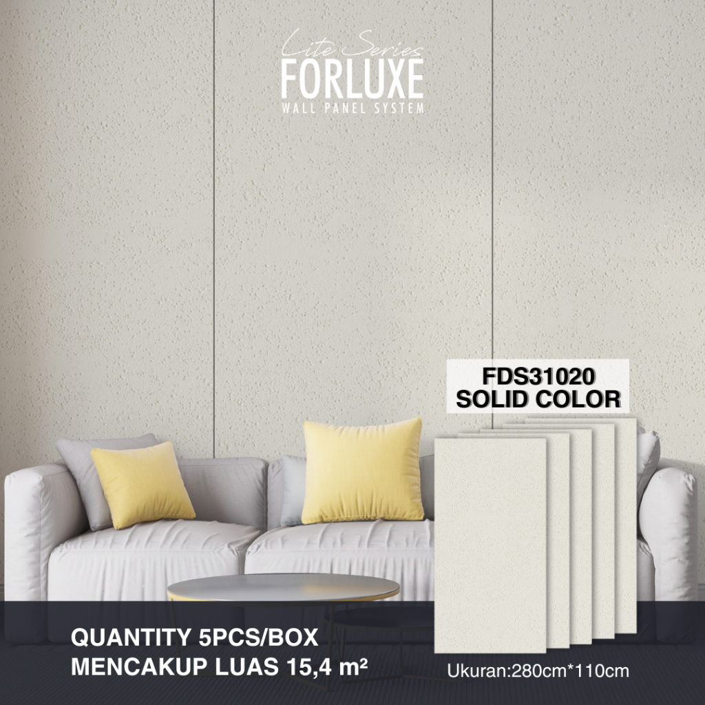 Forluxe Lite Series - Panel Dinding Motif Solid FDS31020 - Fleksibel, Tahan Air & Anti Rayap