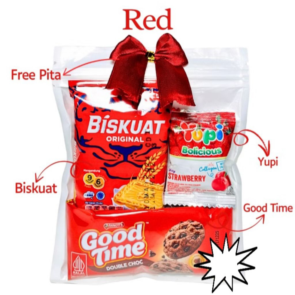 

mini gift snack ultah red