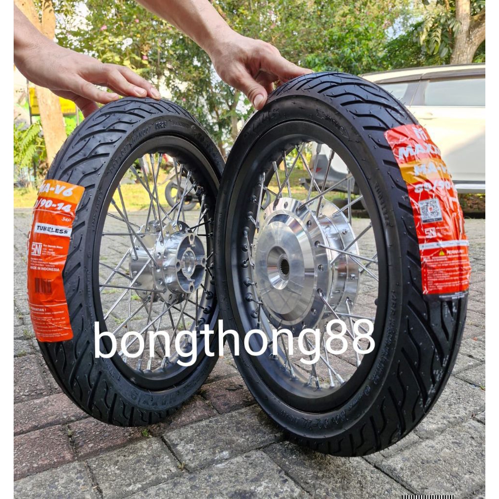 Sepaket velg rossi ring 14 140 160 Ban Maxxis 60-80+60-80 Beat fi Scoopy scoopy vario 110 lama Vario