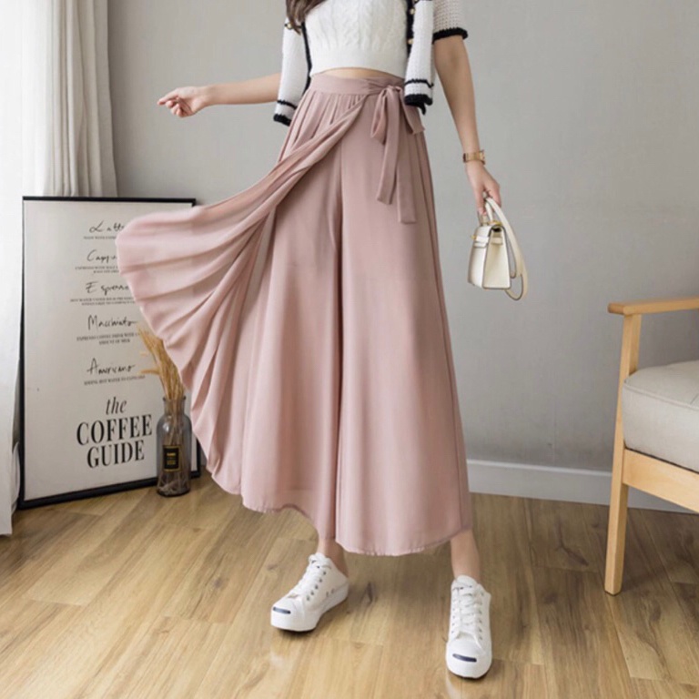 KODE L63Y Tied Rok CelanaKulot Rok Coquette Layer Depan Tali Samping PitaTied Amora Rok Celana