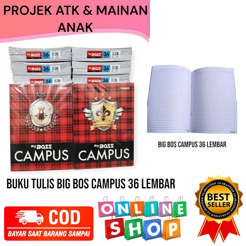 

Buku Tulis Big Bos Isi 36 Lembar Bahan Tebal Halus Dan Lembut - 1pak isi 10
